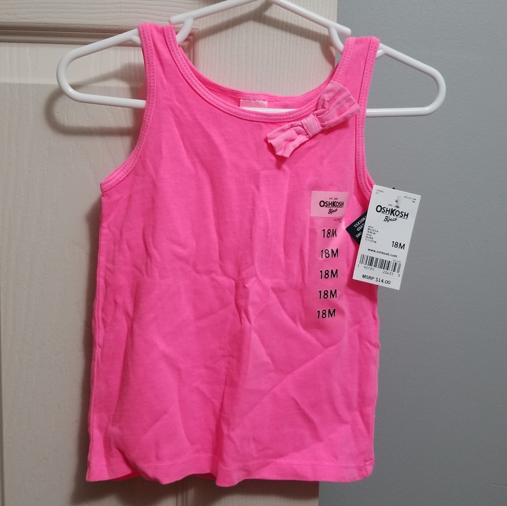 Oshkosh Pink Tank w/ Bow 18 months